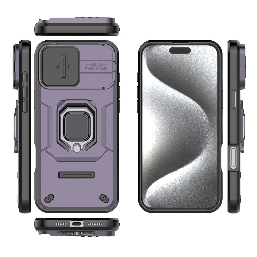 EIDERWOOD iPhone 16 Pro Max Tough Case w. Magnetic Kickstand & Cam Slider - Purple