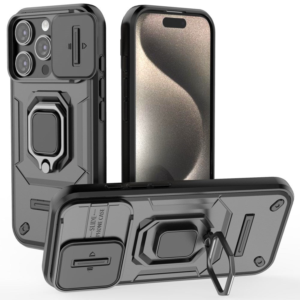 EIDERWOOD iPhone 16 Pro Tough Case w. Magnetic Kickstand & Cam Slider - Black