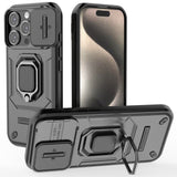 EIDERWOOD iPhone 16 Pro Tough Case w. Magnetic Kickstand & Cam Slider - Black