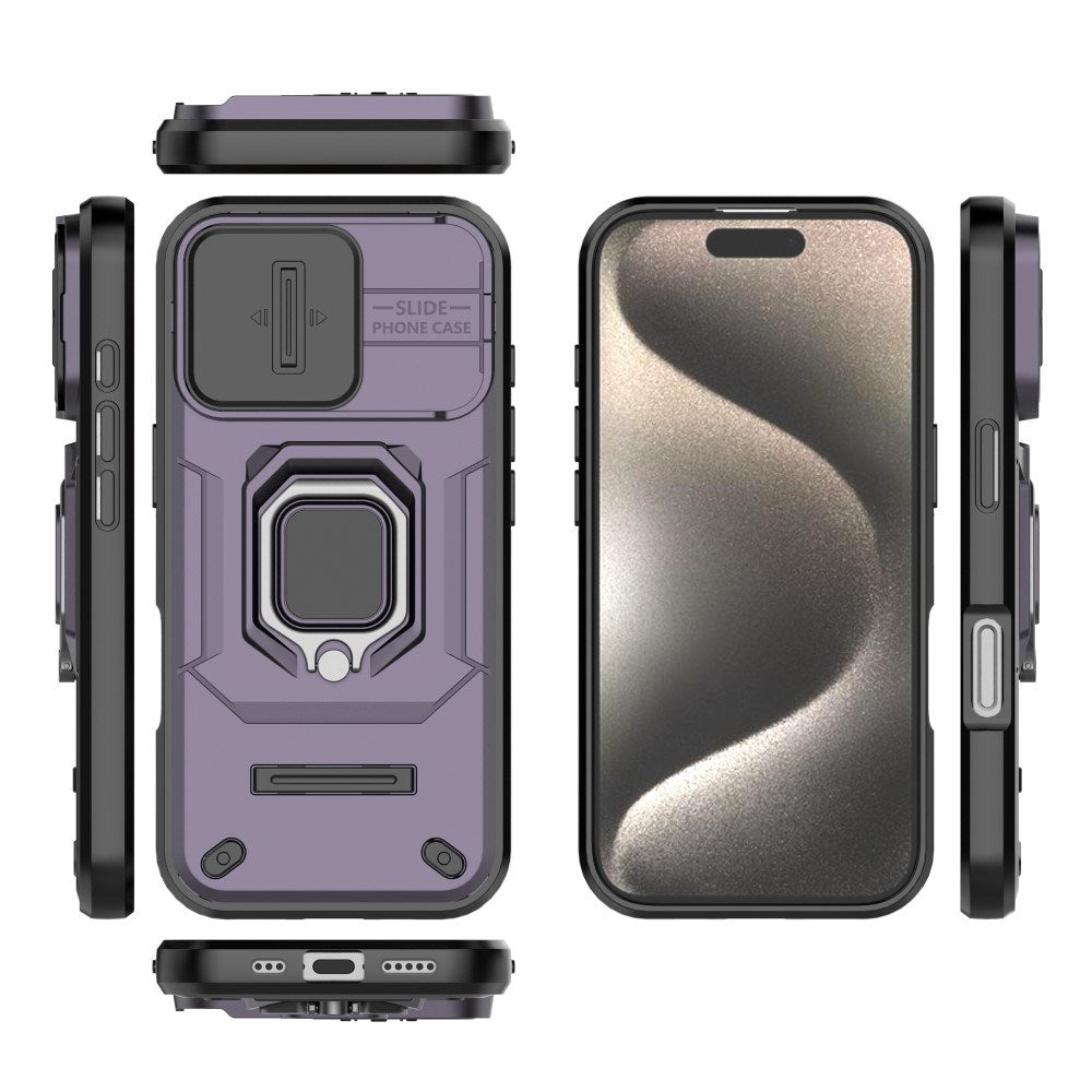 EIDERWOOD iPhone 16 Pro Tough Case w. Magnetic Kickstand & Cam Slider - Purple