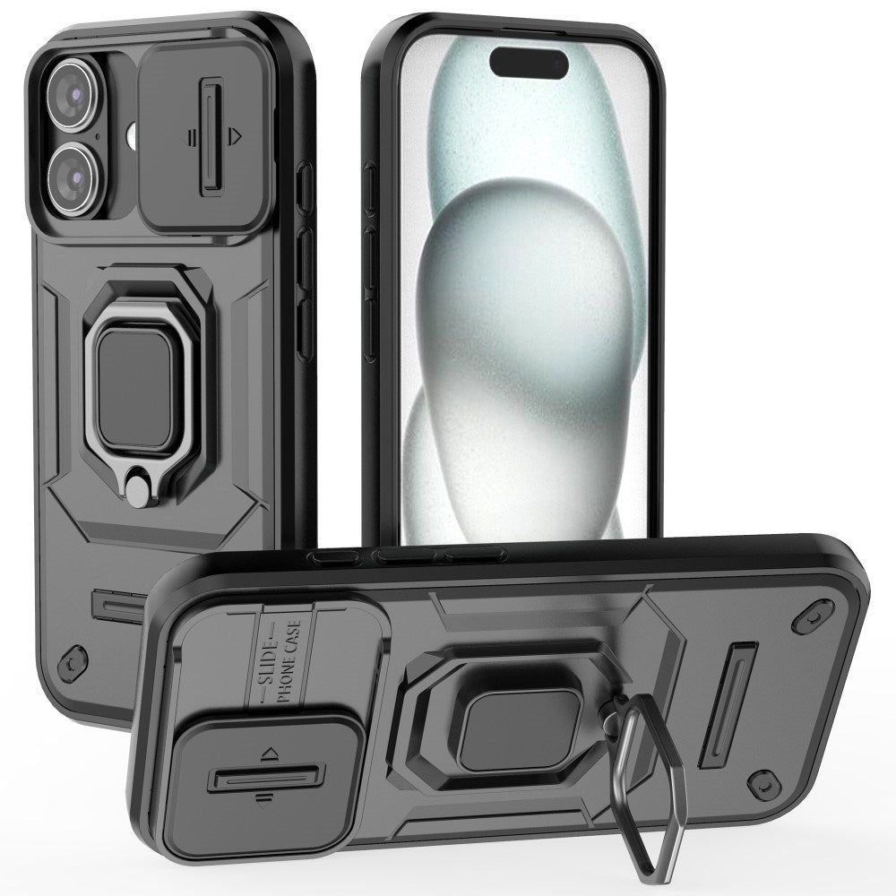 EIDERWOOD iPhone 16 Tough Case w. Magnetic Kickstand & Cam Slider - Black