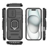 EIDERWOOD iPhone 16 Tough Case w. Magnetic Kickstand & Cam Slider - Black