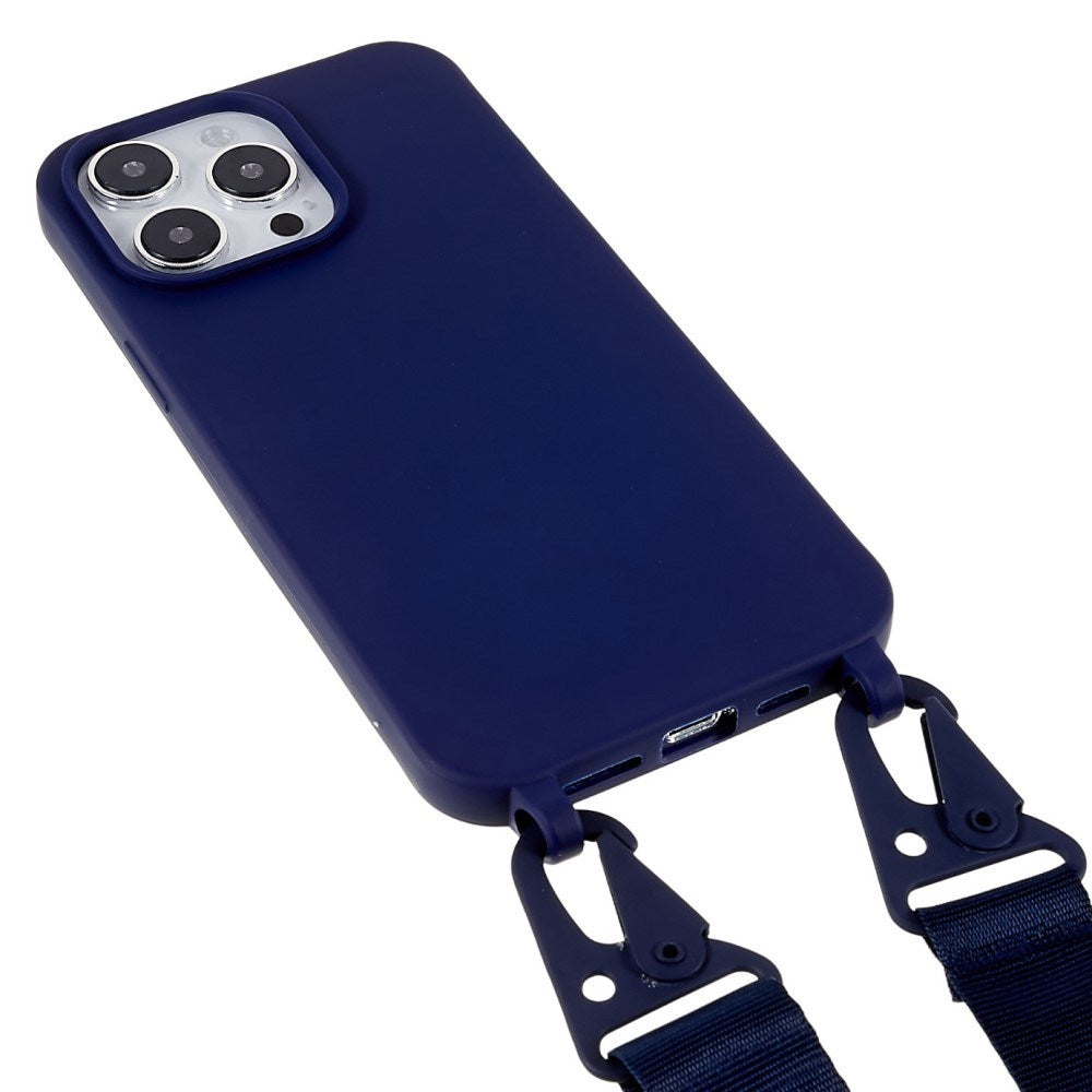 iPhone 16 Pro EIDERWOOD Flexible Plastic Case with Strap - Dark Blue