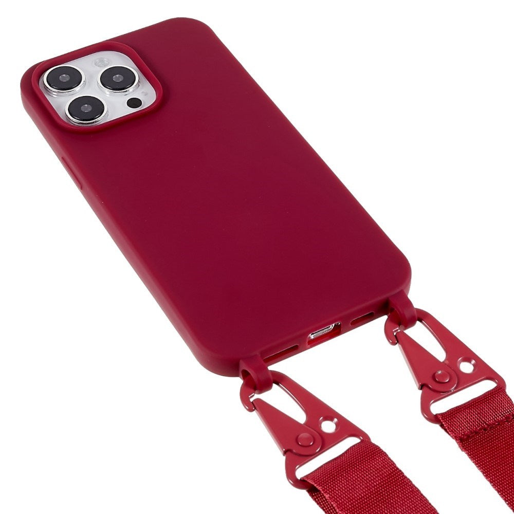 iPhone 16 Pro EIDERWOOD Flexible Plastic Case with Strap - Red