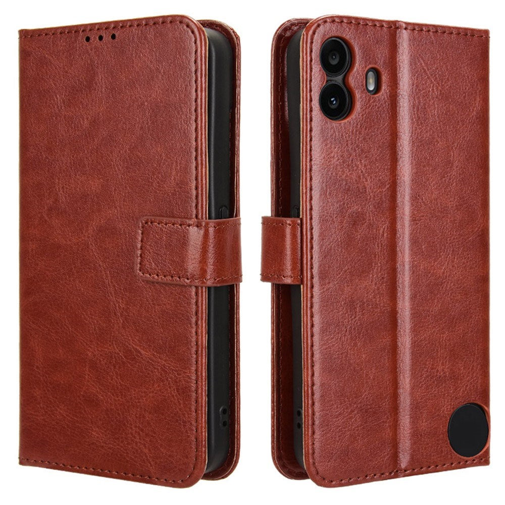 EIDERWOOD Nothing CMF Phone 1 Faux Leather Flip Case with Strap - Brown