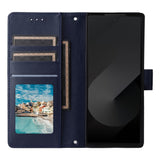 EIDERWOOD Samsung Galaxy Z Fold6 Faux Leather Flip Case with Card Holder & Strap - Blue