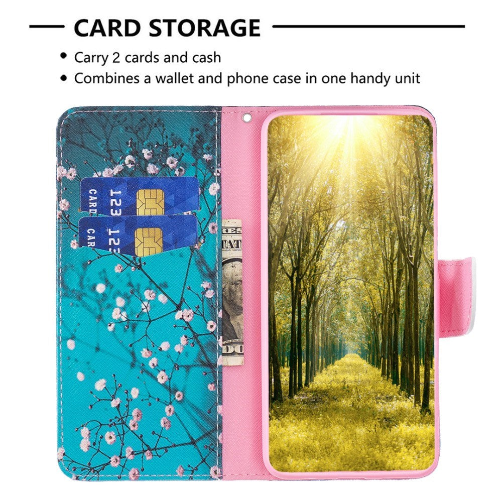 EIDERWOOD Samsung Galaxy A16 Leather Flip Case w. Wallet & Print - Cherry Tree