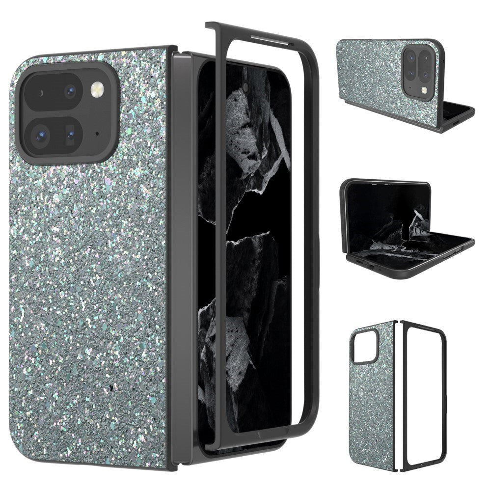 EIDERWOOD Google Pixel 9 Pro Fold (5G) Vegan Leather Glitter Case - Dark Green