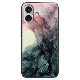 EIDERWOOD iPhone 16 Plastic Case w. Glass Back - Grey / Pink Cloud