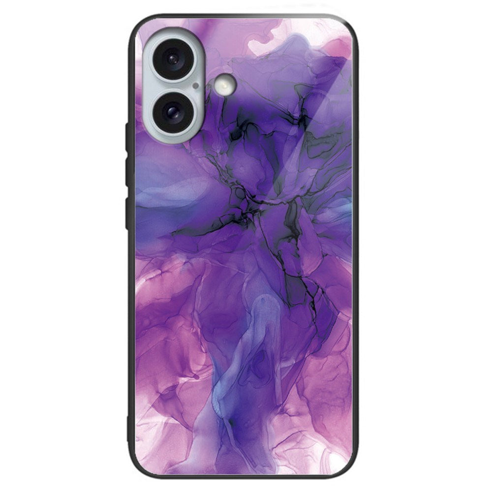 EIDERWOOD iPhone 16 Plastic Case w. Glass Back - Purple Cloud