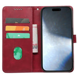 EIDERWOOD iPhone 16 Pro Leather Flip Case w. Stand Function & Wallet - Red