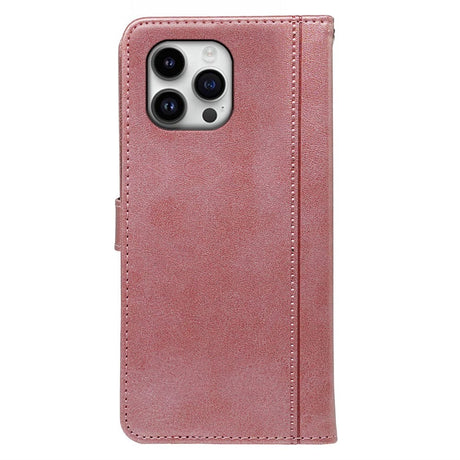 EIDERWOOD iPhone 16 Pro Leather Flip Case w. Stand Function & Wallet - Rose Gold