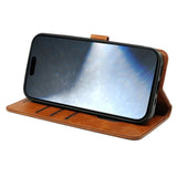 EIDERWOOD iPhone 16 Leather Flip Case w. Stand Function & Wallet - Light brown