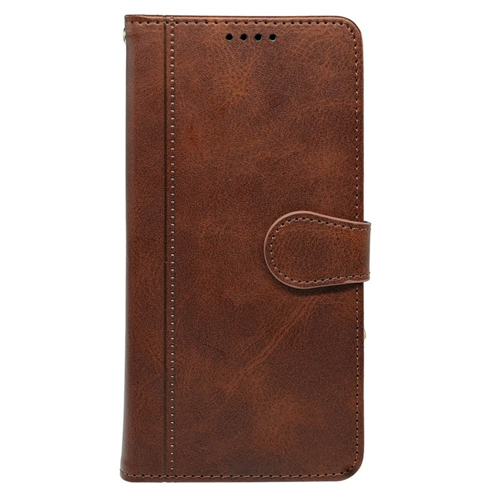 EIDERWOOD iPhone 16 Leather Flip Case w. Stand Function & Wallet - Brown