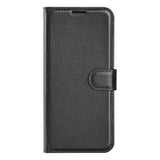 EIDERWOOD Samsung Galaxy A06 Litchi Leather Flip Case w. Wallet - Black