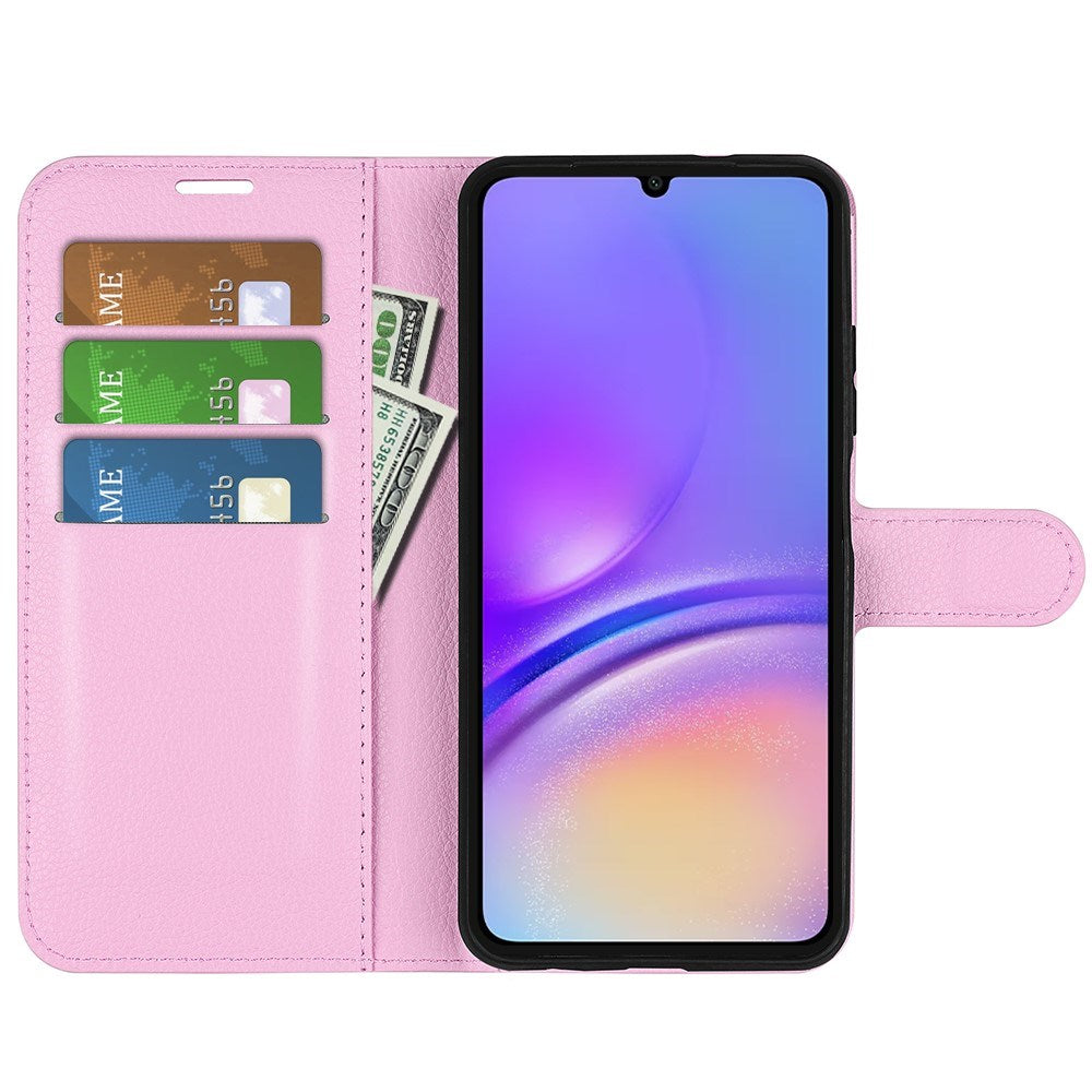 EIDERWOOD Samsung Galaxy A06 Litchi Leather Flip Case w. Wallet - Pink