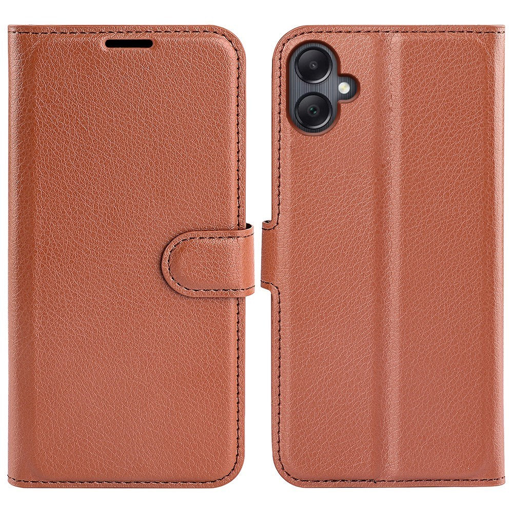 EIDERWOOD Samsung Galaxy A06 Litchi Leather Flip Case w. Wallet - Brown