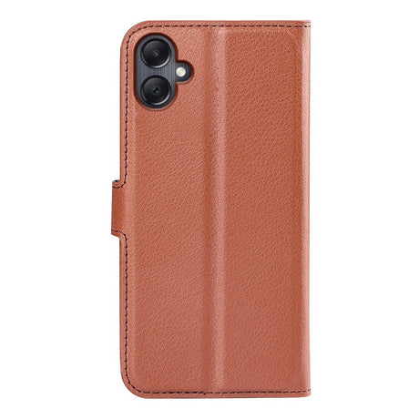 EIDERWOOD Samsung Galaxy A06 Litchi Leather Flip Case w. Wallet - Brown