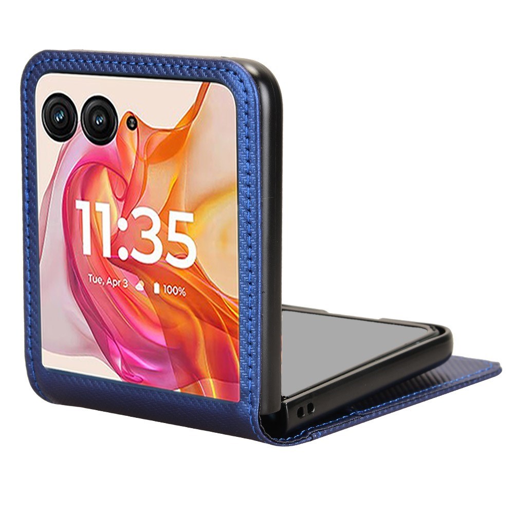 EIDERWOOD Motorola Razr 50 Ultra 5G PU Leather Case with Card Holder - Blue