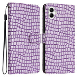 EIDERWOOD Samsung Galaxy A06 Flip Case With Crocodile Pattern - Vegan Leather - Purple