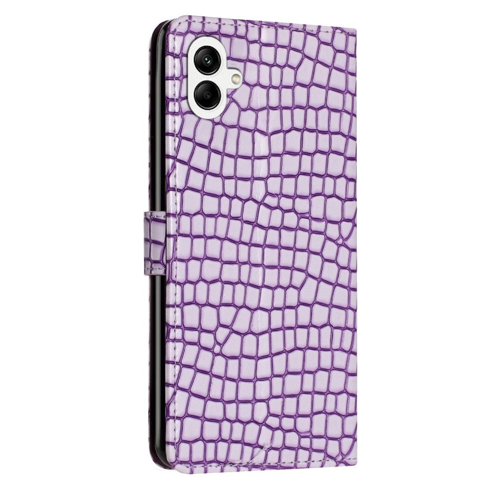 EIDERWOOD Samsung Galaxy A06 Flip Case With Crocodile Pattern - Vegan Leather - Purple