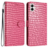 EIDERWOOD Samsung Galaxy A06 Flip Case With Crocodile Pattern - Vegan Leather - Pink