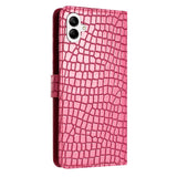 EIDERWOOD Samsung Galaxy A06 Flip Case With Crocodile Pattern - Vegan Leather - Pink