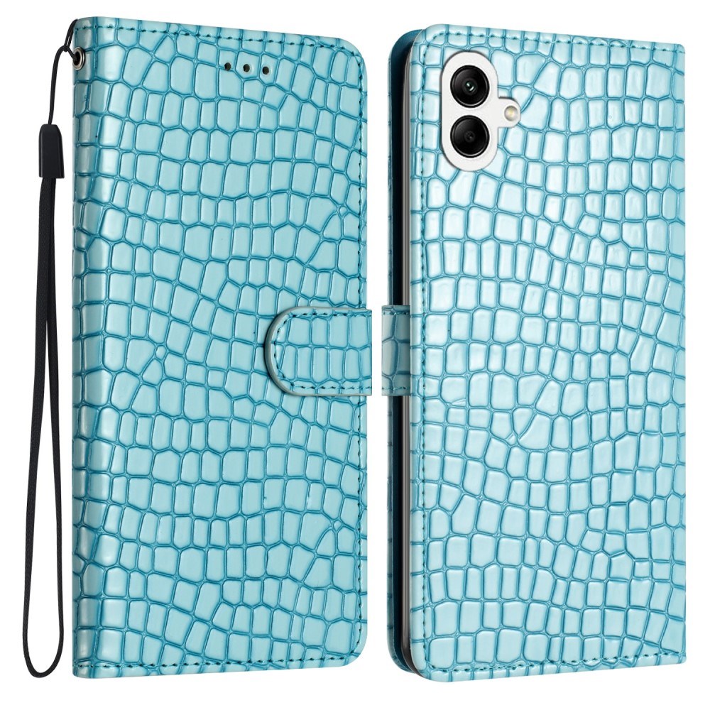 EIDERWOOD Samsung Galaxy A06 Flip Case With Crocodile Pattern - Vegan Leather - Blue