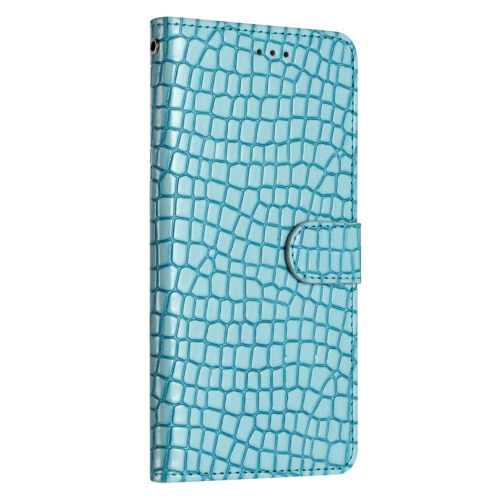 EIDERWOOD Samsung Galaxy A06 Flip Case With Crocodile Pattern - Vegan Leather - Blue