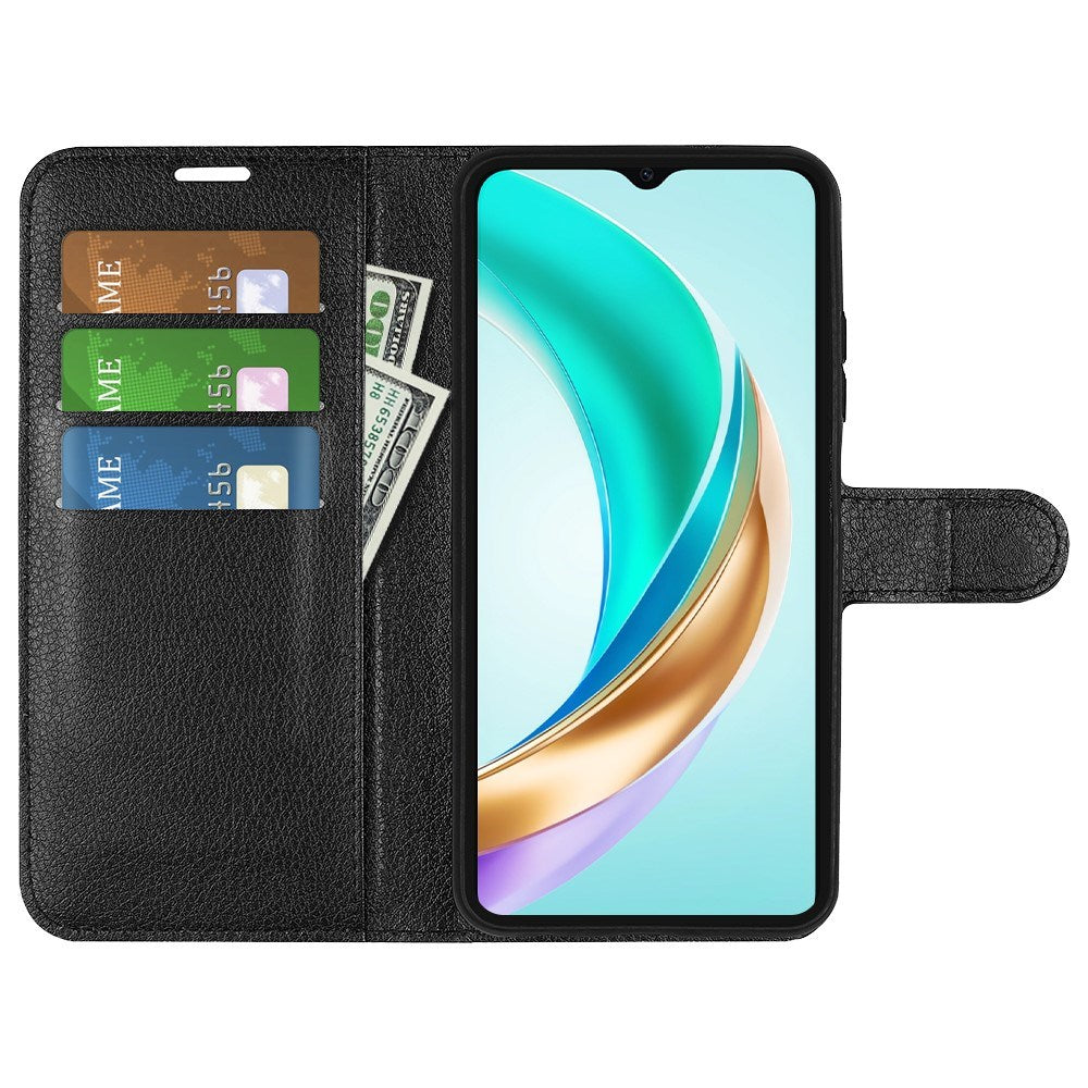 EIDERWOOD Honor X6b Faux Leather Flip Case with Cardholder & Stand Function - Black