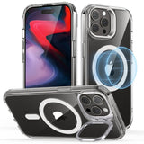 iPhone 16 Pro ESR Kickstand Hybrid Case - MagSafe Compatible - Transparent / White