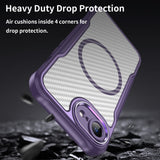 EIDERWOOD iPhone 16e Hybrid Carbon Case with Reinforced Corners - MagSafe Compatible - Purple