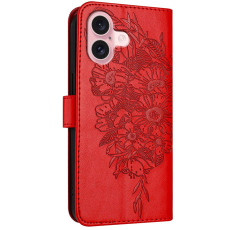 EIDERWOOD iPhone 16 Plus Faux Leather Case with Butterfly Print - Red
