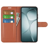 EIDERWOOD Xiaomi 14T Litchi Leather Wallet Case - Brown