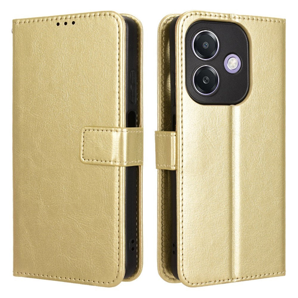 EIDERWOOD Oppo A60 / A40M / A40 Faux Leather Flip Case with Strap - Gold