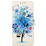 Sony Xperia 5 IV Leather Flip Wallet - Blue Tree