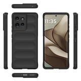 Eiderwood Motorola Edge 50 Case, Shockproof Soft Plastic Rugged Back Cover - Black