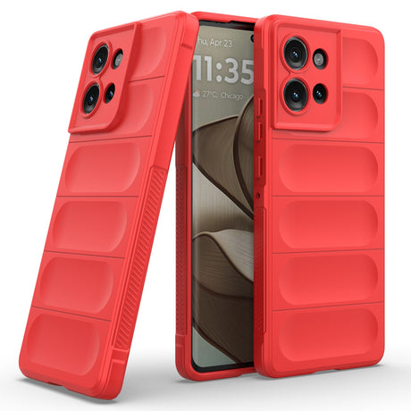 Eiderwood Motorola Edge 50 Case, Shockproof Soft Plastic Rugged Back Cover - Red