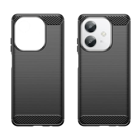 EIDERWOOD Oppo A60 / A40m / A40 Brushed Carbon Fiber Flexible Plastic Case - Black