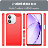 EIDERWOOD Oppo A60 / A40m / A40 Brushed Carbon Fiber Flexible Plastic Case - Red