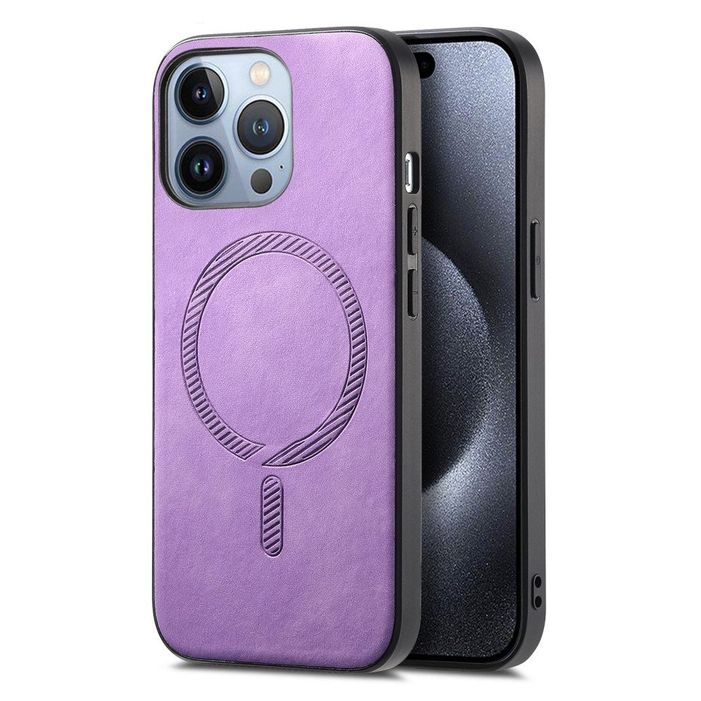 iPhone 16 Pro Leatherette Case - MagSafe Compatible - Purple