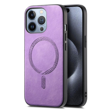 iPhone 16 Pro Leatherette Case - MagSafe Compatible - Purple