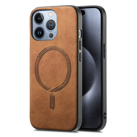 iPhone 16 Pro Max Leatherette Case - MagSafe Compatible - Brown