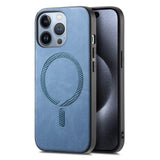 iPhone 16 Pro Max Leatherette Case - MagSafe Compatible - Blue