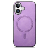 iPhone 16 Leatherette Case - MagSafe Compatible - Purple