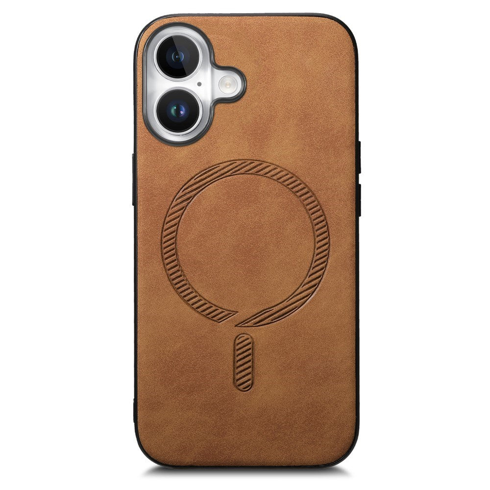 iPhone 16 Leatherette Case - MagSafe Compatible - Brown