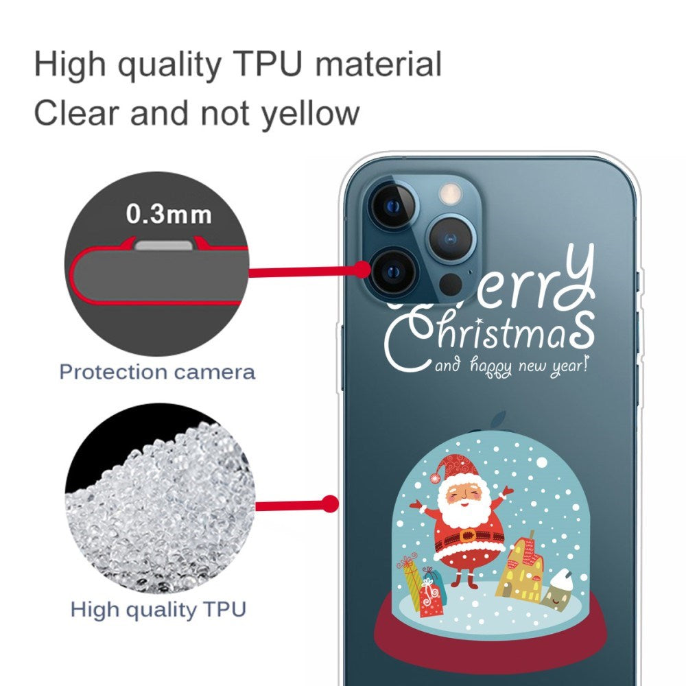 EIDERWOOD iPhone 16 Pro Max Flexible Plastic Christmas Case - Snow Globe with Santa Claus