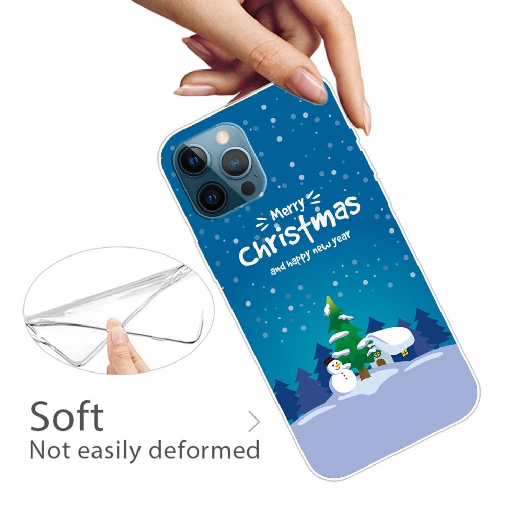 EIDERWOOD iPhone 16 Pro Max Flexible Plastic Christmas Case - Snowman and Christmas Tree