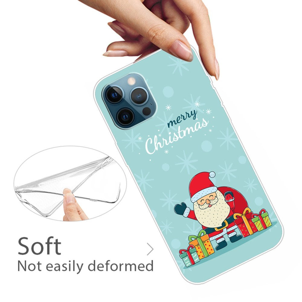 EIDERWOOD iPhone 16 Pro Flexible Plastic Christmas Case - Happy Santa Claus with Gifts