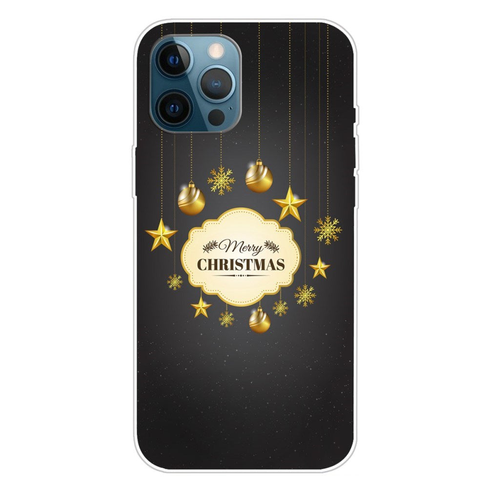 iPhone 16 Pro Flexible Plastic Christmas Case - Merry Christmas - Gold Decorations